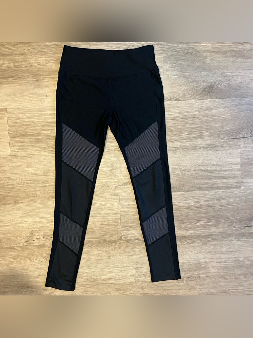 AVIA Women's Colorblocked Performance Leggings Black Soot Size S 4-6